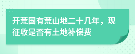 开荒国有荒山地二十几年，现征收是否有土地补偿费