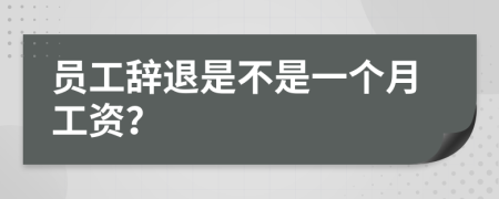 员工辞退是不是一个月工资？