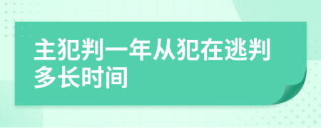 主犯判一年从犯在逃判多长时间