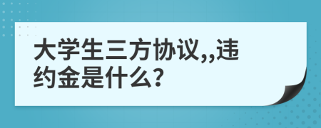 大学生三方协议,,违约金是什么？