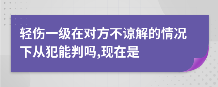 轻伤一级在对方不谅解的情况下从犯能判吗,现在是