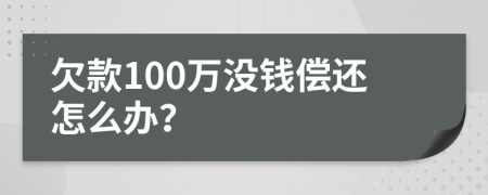 欠款100万没钱偿还怎么办？