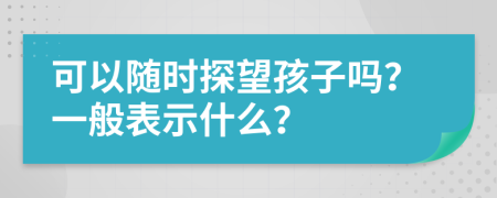 可以随时探望孩子吗？一般表示什么？