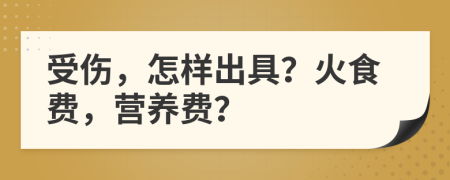 受伤，怎样出具？火食费，营养费？