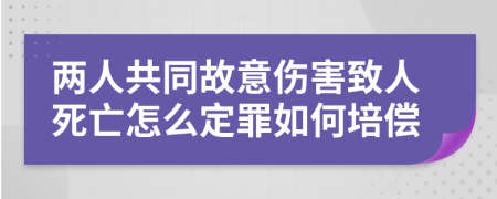 两人共同故意伤害致人死亡怎么定罪如何培偿