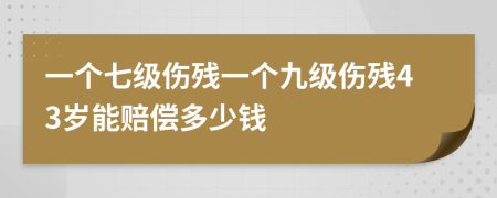 一个七级伤残一个九级伤残43岁能赔偿多少钱