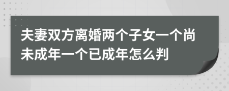 夫妻双方离婚两个子女一个尚未成年一个已成年怎么判