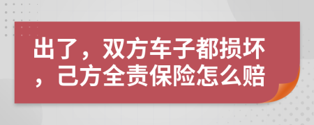 出了，双方车子都损坏，己方全责保险怎么赔