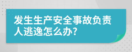 发生生产安全事故负责人逃逸怎么办?