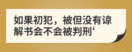 如果初犯，被但没有谅解书会不会被判刑‘