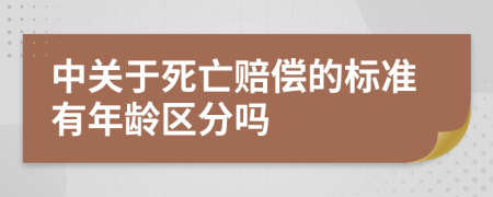 中关于死亡赔偿的标准有年龄区分吗