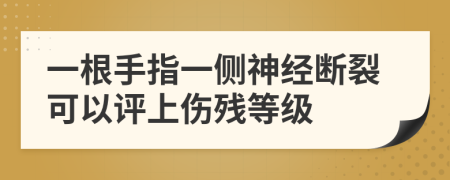 一根手指一侧神经断裂可以评上伤残等级