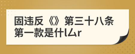 固违反《》第三十八条第一款是什l厶r