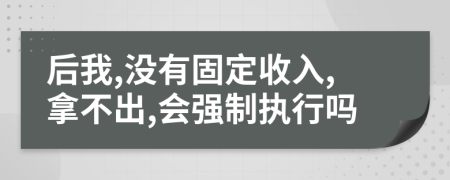 后我,没有固定收入,拿不出,会强制执行吗