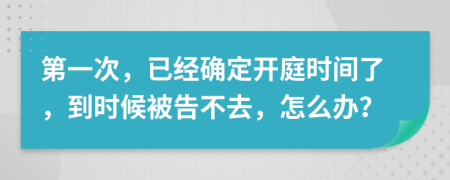 第一次，已经确定开庭时间了，到时候被告不去，怎么办？