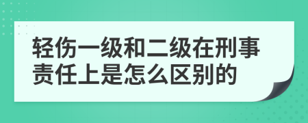 轻伤一级和二级在刑事责任上是怎么区别的