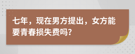 七年，现在男方提出，女方能要青春损失费吗？