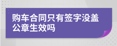 购车合同只有签字没盖公章生效吗