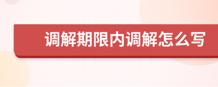 调解期限内调解怎么写