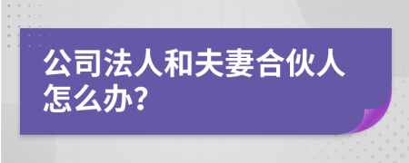 公司法人和夫妻合伙人怎么办？