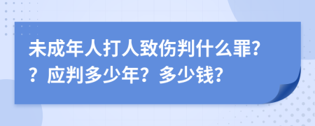 未成年人打人致伤判什么罪？？应判多少年？多少钱？