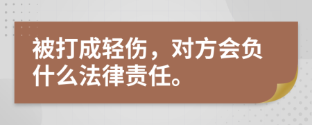 被打成轻伤，对方会负什么法律责任。