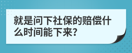 就是问下社保的赔偿什么时间能下来？