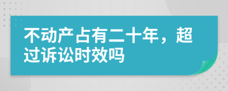 不动产占有二十年，超过诉讼时效吗