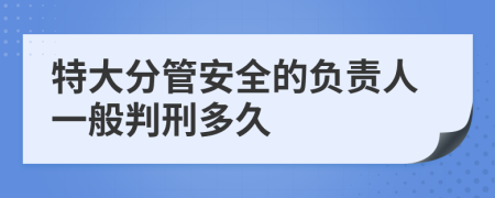 特大分管安全的负责人一般判刑多久