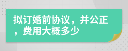 拟订婚前协议，并公正，费用大概多少