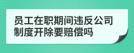 员工在职期间违反公司制度开除要赔偿吗