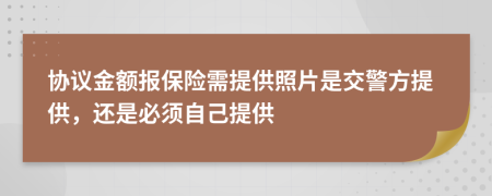 协议金额报保险需提供照片是交警方提供，还是必须自己提供