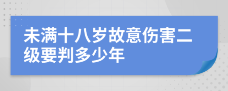 未满十八岁故意伤害二级要判多少年