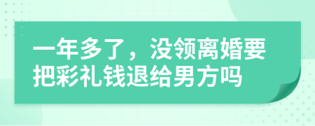 一年多了，没领离婚要把彩礼钱退给男方吗