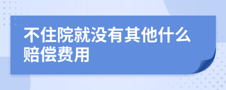 不住院就没有其他什么赔偿费用