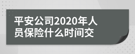 平安公司2020年人员保险什么时间交