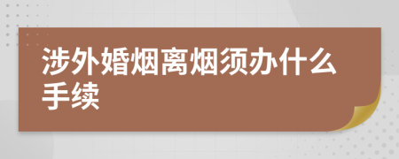 涉外婚烟离烟须办什么手续