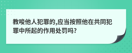 教唆他人犯罪的,应当按照他在共同犯罪中所起的作用处罚吗?