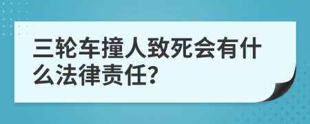 三轮车撞人致死会有什么法律责任？