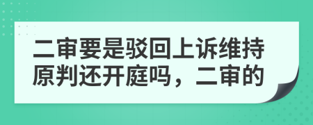 二审要是驳回上诉维持原判还开庭吗，二审的