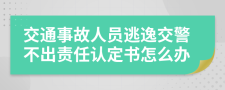 交通事故人员逃逸交警不出责任认定书怎么办