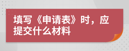 填写《申请表》时，应提交什么材料