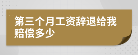 第三个月工资辞退给我赔偿多少