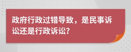 政府行政过错导致，是民事诉讼还是行政诉讼？