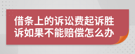 借条上的诉讼费起诉胜诉如果不能赔偿怎么办