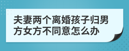 夫妻两个离婚孩子归男方女方不同意怎么办
