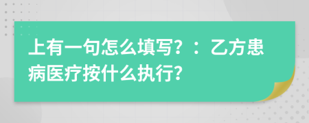 上有一句怎么填写？：乙方患病医疗按什么执行？