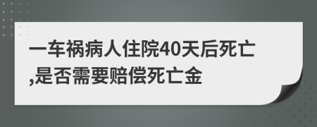 一车祸病人住院40天后死亡,是否需要赔偿死亡金