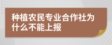 种植农民专业合作社为什么不能上报