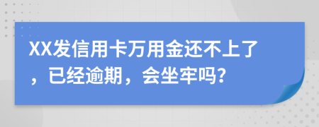 XX发信用卡万用金还不上了，已经逾期，会坐牢吗？